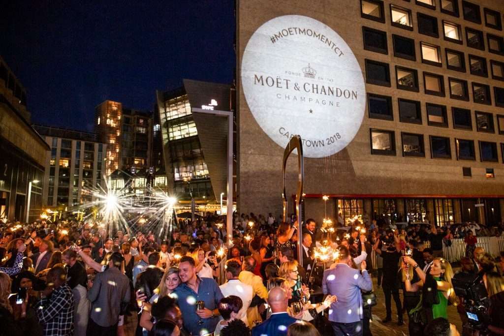 Moët & Chandon Golden Tree Guests fill Silo District